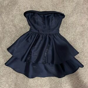 B. Darlin Navy Blue Strapless Short Dress Size 1/2 XS